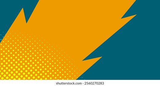 Abstract color background divided by diagonal. Vector illustration, The background is divided into two colors with halftone dots.	