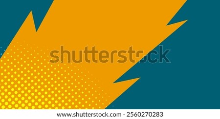 Abstract color background divided by diagonal. Vector illustration, The background is divided into two colors with halftone dots.	