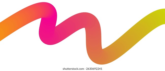 Abstract Color Background with Dynamic Gradient Lines. Vector 3d Curve Ribbons. Wavy Rainbow Graphic Design
