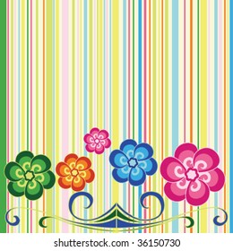 Abstract color background with flower