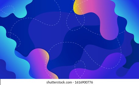 Abstract color background with geometric elements. Contrast blue background with gradient. Smooth transition of colors.