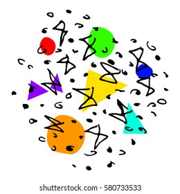 Abstract color background, geometric shapes