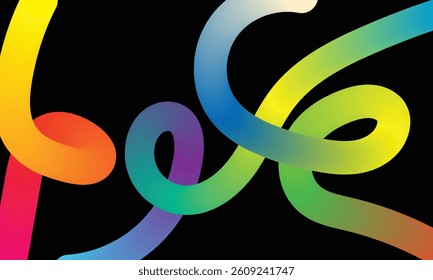 Abstract Color Background with Linear Gradient Shapes. Vector Pattern with Wavy Lines. Design Element with Rainbow Ribbon. Geometric Color Banner