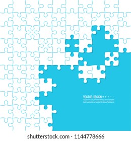 Abstract color background made of Jigsaw puzzle pieces. Vector illustration.