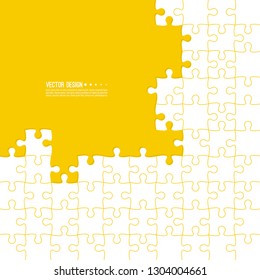 Abstract color background made of Jigsaw puzzle pieces. Vector illustration.