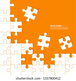 Abstract color background made of Jigsaw puzzle pieces. Vector illustration.