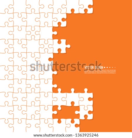 Abstract color background made of Jigsaw puzzle pieces. Vector illustration.