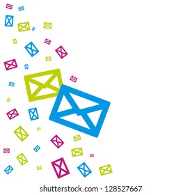 Abstract color background made out of envelopes.