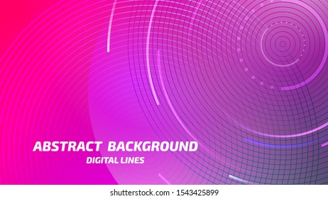 Abstract color background. Modern technology illustration. Digital circle lines concept. Eps10 vector.