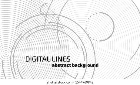 Abstract color background. Modern technology illustration. Digital circle lines concept. Eps10 vector.