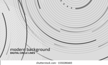 Abstract color background. Modern technology illustration. Digital circle lines concept. Eps10 vector.