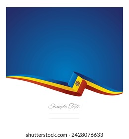Abstract color background Moldova flag ribbon vector