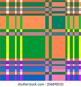 Abstract color background, multicolored geometric lines and squares, vector seamless pattern