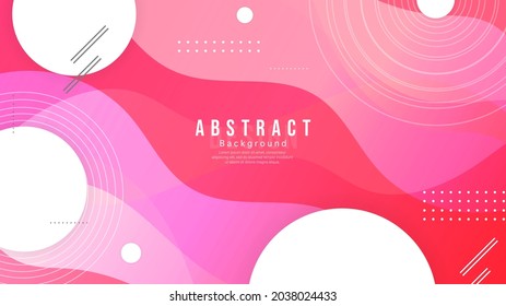 Abstract Color background , Pink swaying curves and white lines and white circle , Modern background design for presentation design , illustration Vector EPS 10