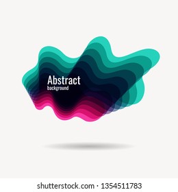 Abstract color background of plastic shape with transparent gradient. Colorful vector illustration.