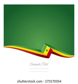 Premium Vector  Waving ribbon or banner with flag of senegal