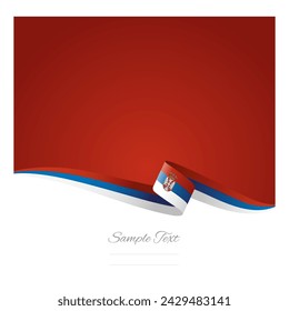 Abstract color background Serbia flag ribbon vector