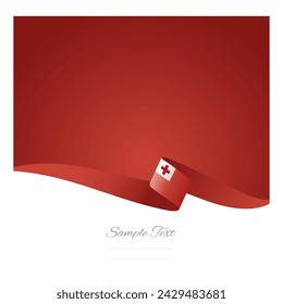 Abstract color background Tonga flag ribbon vector