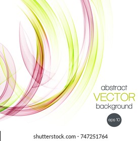 Abstract color background with transparent waves