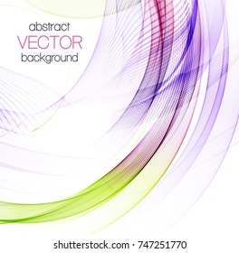Abstract color background with transparent waves
