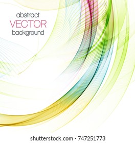 Abstract color background with transparent waves