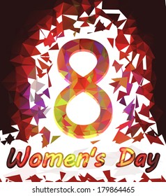 Abstract color background of triangles to International Women's Day