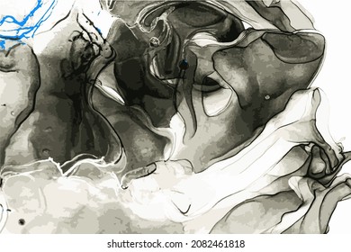 Abstract color background, vector alcohol painting, liquid ink technique