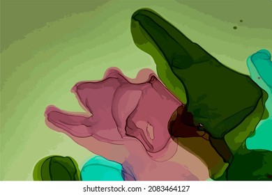 Fondo de color abstracto, pintura de alcohol vectorial, fondo de técnica de tinta líquida para el diseño