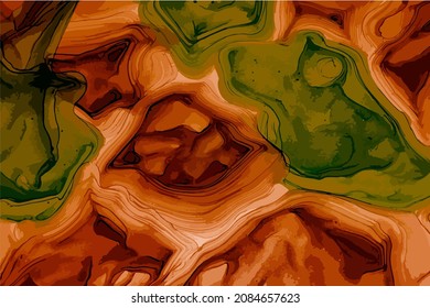 Abstract color background, vector alcohol painting, liquid ink technique backdrop for design