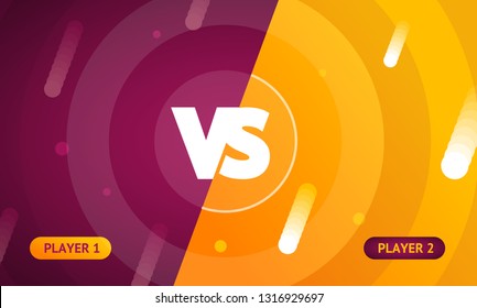 Abstract Color Background with Versus Sign Symbol of Team Competition or Fight. Vector illustration of VS Concept