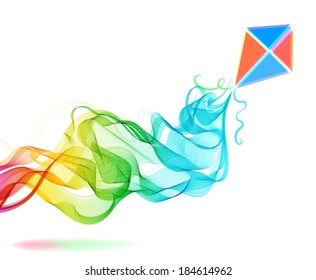 Abstract color background with wave and kite for beautiful design, VECTOR