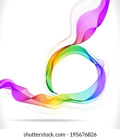 Abstract color background with wave over white, modern illustration, VECTOR