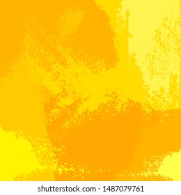 Abstract color background. Yellow, orange stains, brush strokes, dots and spots. 