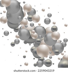 Abstract color balls geometric gradient color background.For graphic design. 3d render illustration.