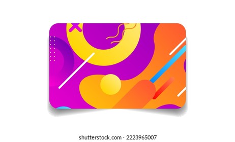 Abstract Color Bank Credit Card Template Layout Vector Design Style Isolated On White Background Concept