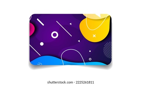 Abstract Color Bank Credit Card Template Layout Vector Design Style Isolated On White Background Concept