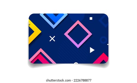 Abstract Color Bank Credit Card Template Layout Vector Design Style Isolated On White Background Concept