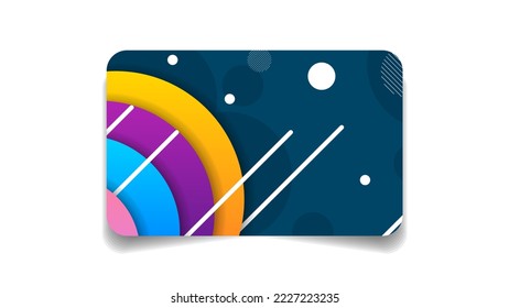 Abstract Color Bank Credit Card Template Layout Vector Design Style Isolated On White Background Concept