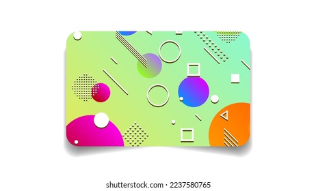 Abstract Color Bank Credit Card Template Layout Vector Design Style Isolated On White Background Concept