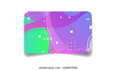 Abstract Color Bank Credit Card Template Layout Vector Design Style Isolated On White Background Concept