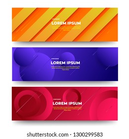 Abstract color banners set. Creative shapes composition. Eps10 vector.