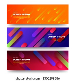 Abstract color banners set. Creative shapes composition. Eps10 vector.