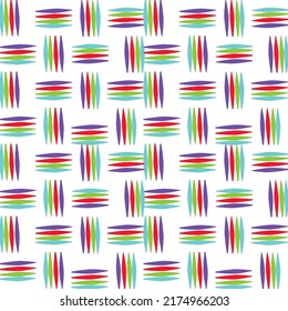 abstract color bar.horizontal vertical oval pattern.Multicolored line patterns alternating vertically and horizontally.repeating pattern  Vector design.White background