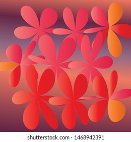 Abstract Color Batik Flower, Floral Petals Radiating from the Center of Thin Beams