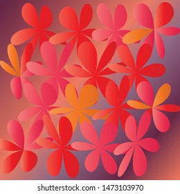 Abstract Color Batik Flower, Floral Petals Radiating from the Center of Thin Beams