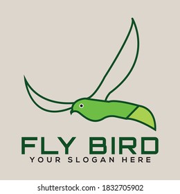 Abstract color bird logo design. Premium dove freedom vector logotype