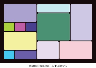 Fondo Abstractas de la cuadrícula del tablero de instrumentos de la cuadrícula de Bento con Formas geométricas para los carteles modernos, el Diseño web, la marca y los proyectos creativos