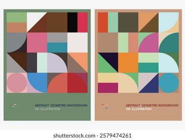 abstract Color Block geometric design template banner cover background collection