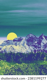 
Abstract color block illustration mountain can be used in printing etc.