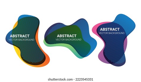 Abstract color blur free form shapes. Fluid organic colorful shapes with effect soft transition. Vector illustration